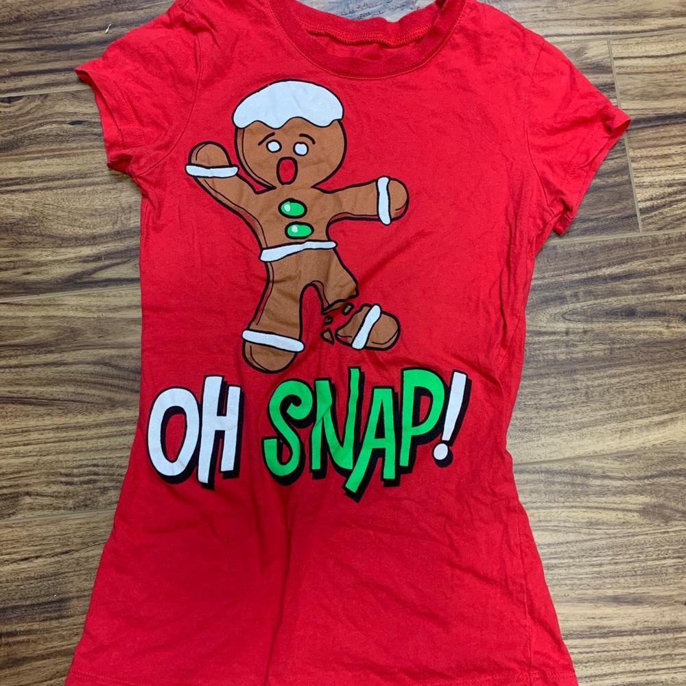 - Oh Snap! gingerbread cookie large girl’s t-shirt
